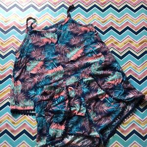 Blue Tropical T-shirt and Shorts Set